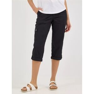 Women's Lee Flex-To-Go Cargo Capri Pants, Black, Size 4, Pre-Owned